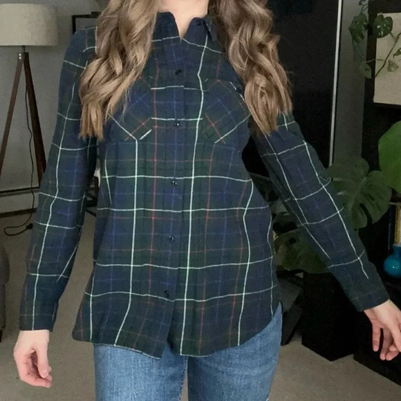 Madewell Plaid Flannel Long Sleeve Button Down Shirt Small - Picture 4 of 7